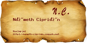 Németh Ciprián névjegykártya